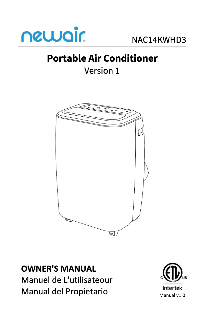Imagen de la primera página del manual del dispositivo NAC14KWHD3