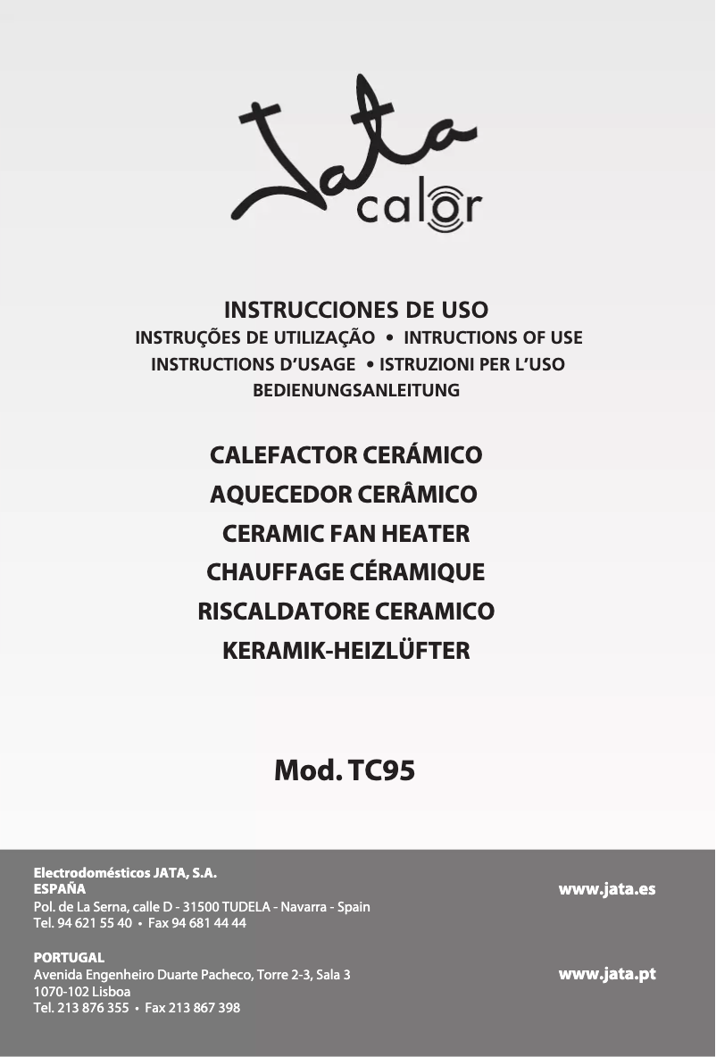 Página nº 1 - Manual de usuario Jata TC95