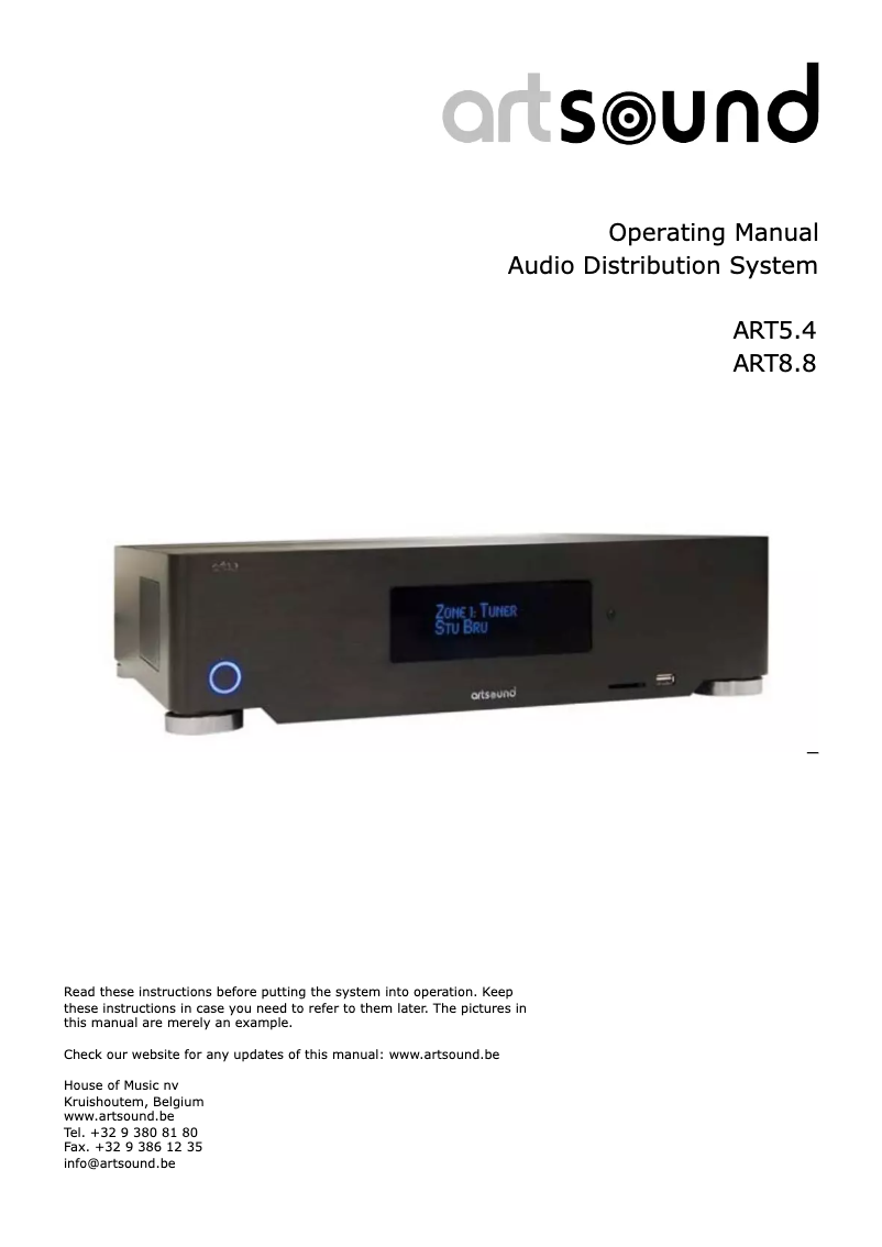 Imagen de la primera página del manual del dispositivo ART 5.4