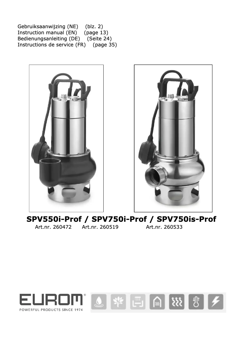 Página nº 1 - Manual de usuario Eurom SPV750is Prof