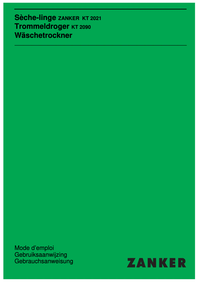 Página 1 del manual Manual de usuario Zanker KT 2021