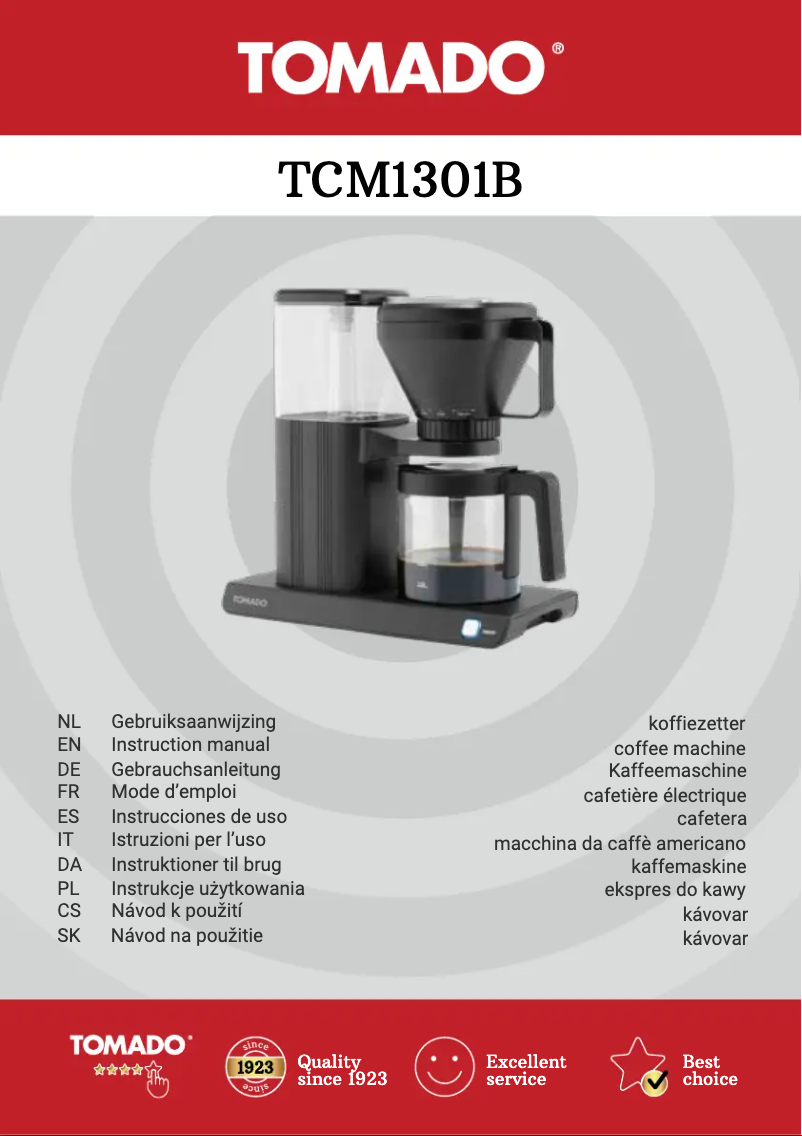 Imagen de la primera página del manual del dispositivo TCM1301B