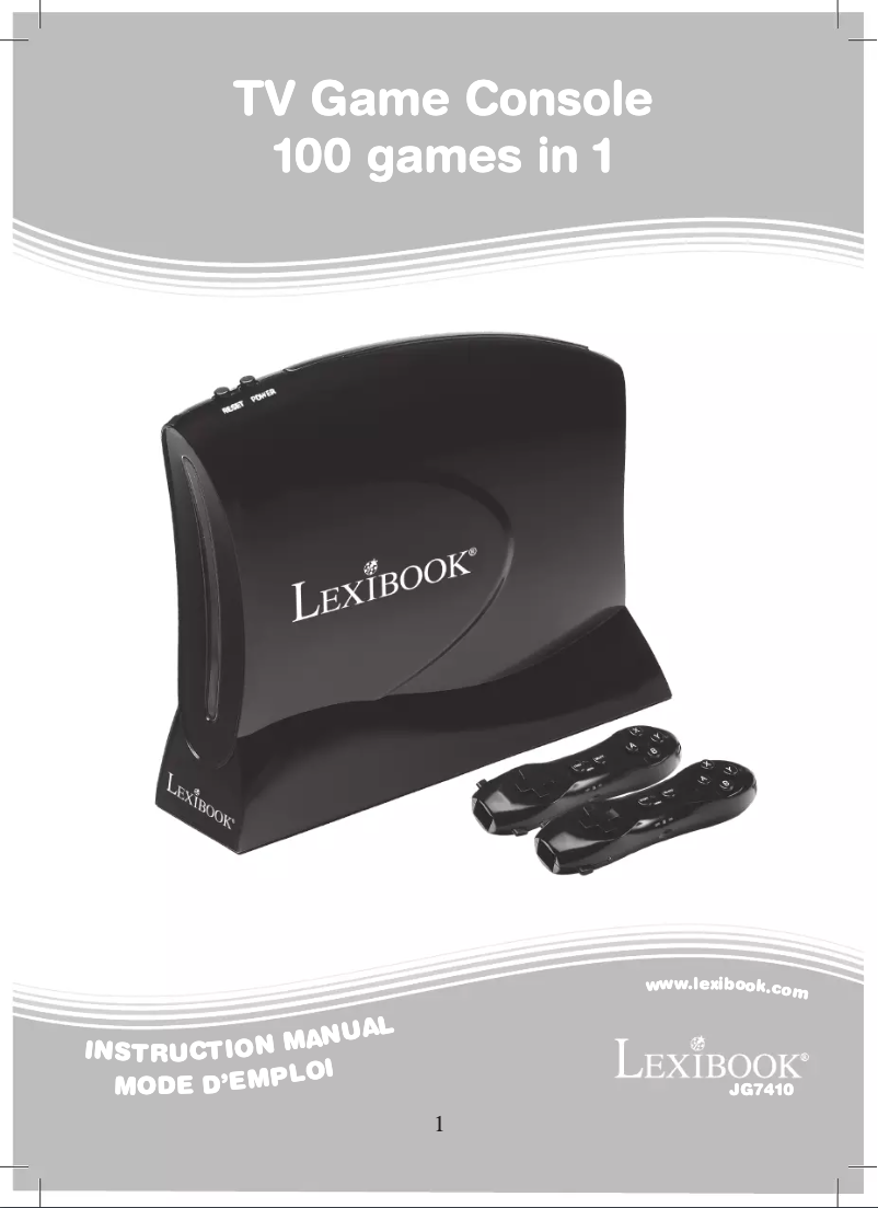 Página nº 1 - Manual de usuario Lexibook TV Game Console 100 games in 1 JG7420