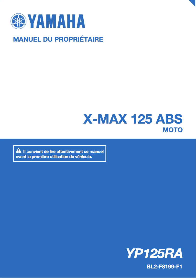Página 1 del manual Manual de usuario Yamaha XMAX 125 (2018)