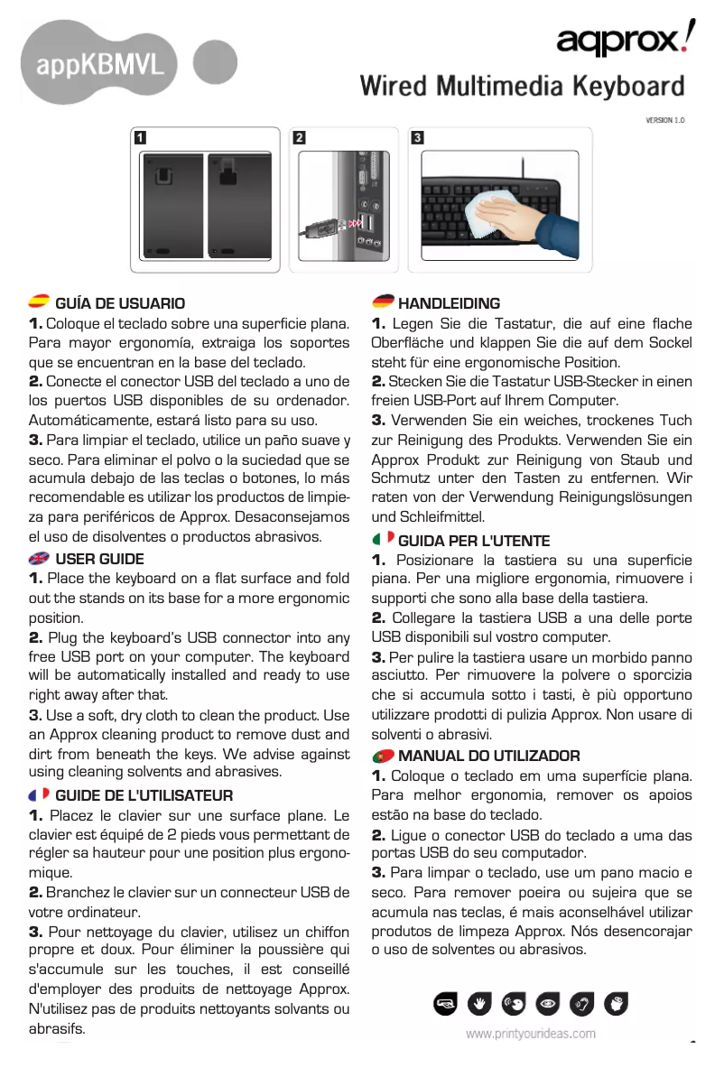 Imagen de la primera página del manual del dispositivo APPKBMVL