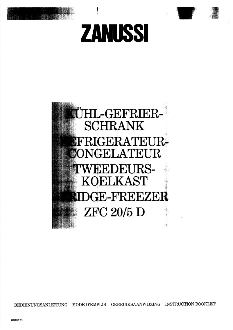 Página 1 del manual Manual de usuario Zanussi ZFC 20 8rd