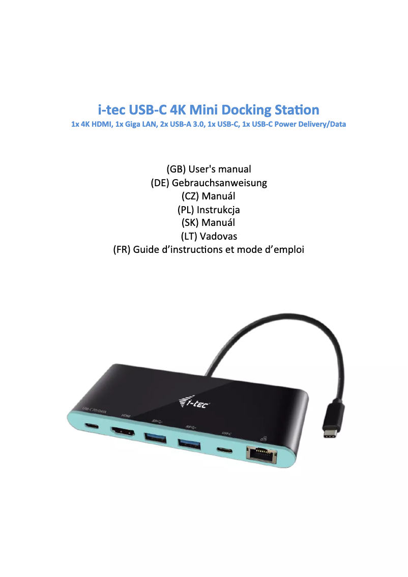 Imagen de la primera página del manual del dispositivo C31MINIDOCK4KPD