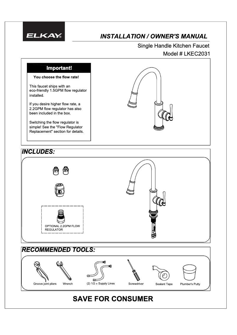 Imagen de la primera página del manual del dispositivo LKEC2031LS