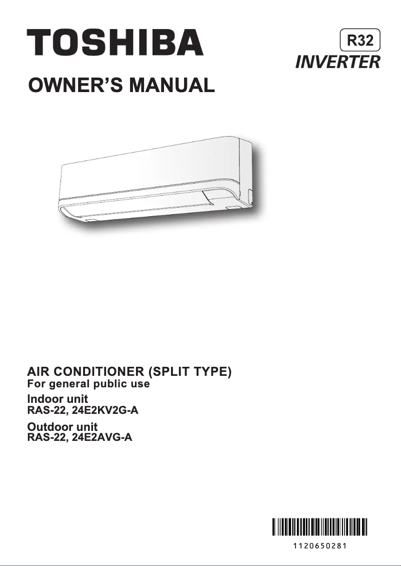 Página 1 del manual Manual de usuario Toshiba RAS-24E2KV2G-A