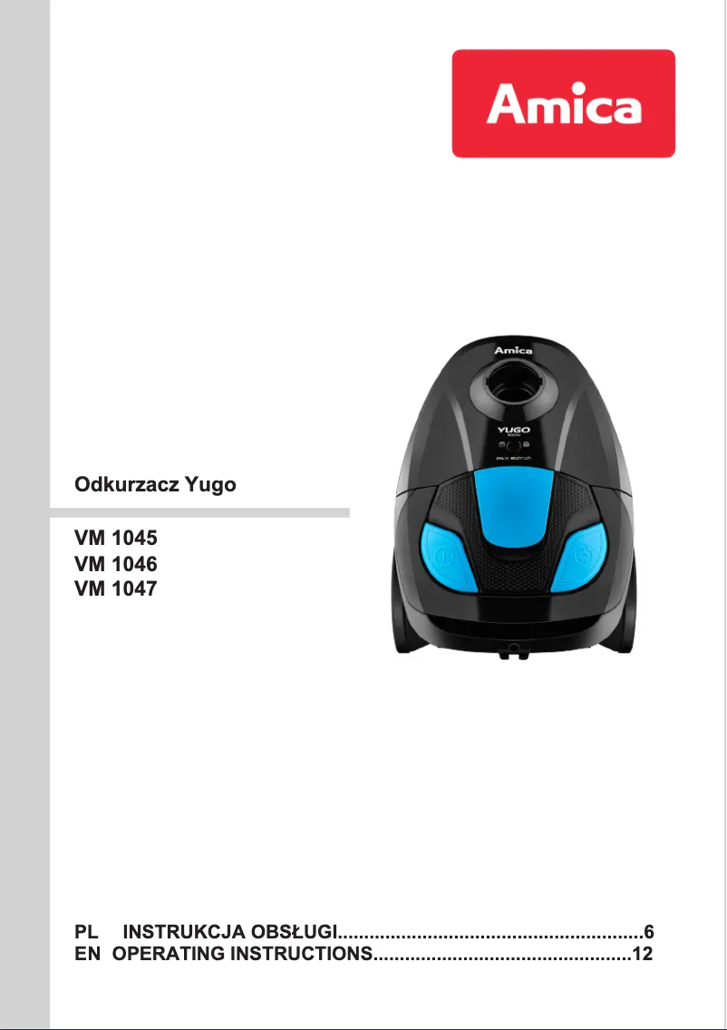 Página nº 1 - Manual de usuario Amica Yugo VM 1047