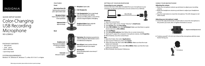 Imagen de la primera página del manual del dispositivo NS-LCBM22