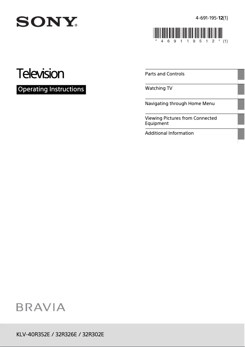 Página 1 del manual Manual de usuario Sony Bravia KLV-32R302E