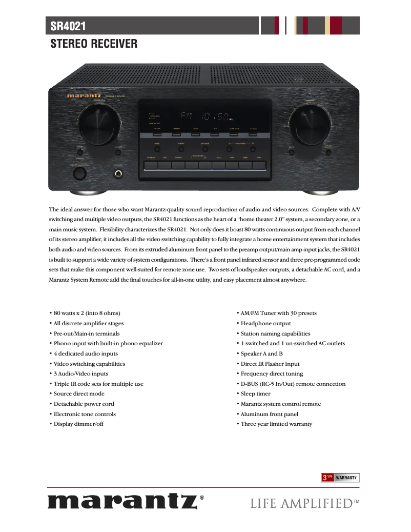 Imagen de la primera página del manual del dispositivo SR-4021