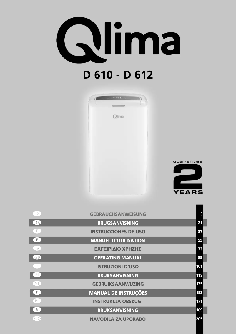 Página 1 del manual Manual de usuario Qlima D612