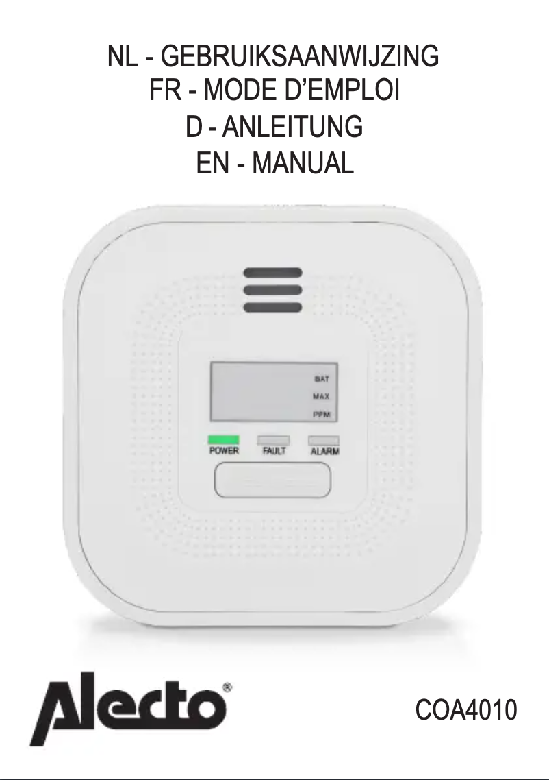 Página 1 del manual Manual de usuario Alecto COA4010