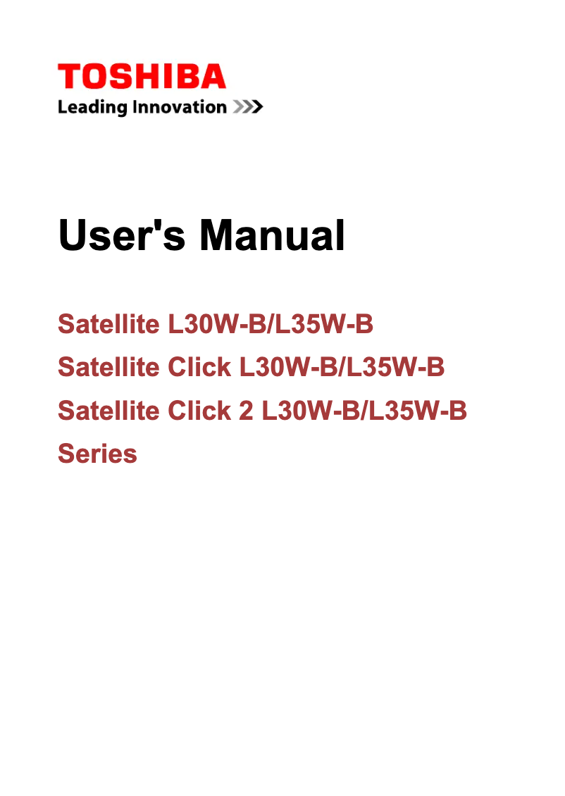 Página 1 del manual Manual de usuario Toshiba Satellite Click L30W-B