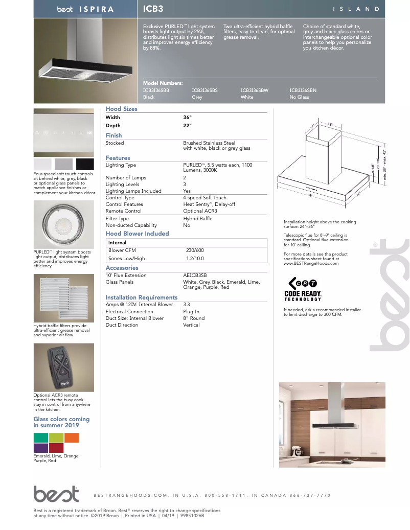 Imagen de la primera página del manual del dispositivo Ispira ICB3I36SBS