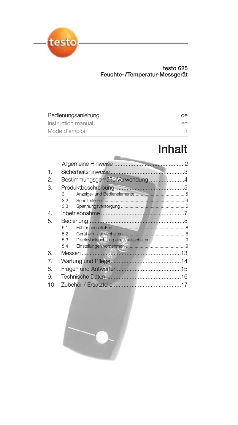 Imagen de la primera página del manual del dispositivo 625