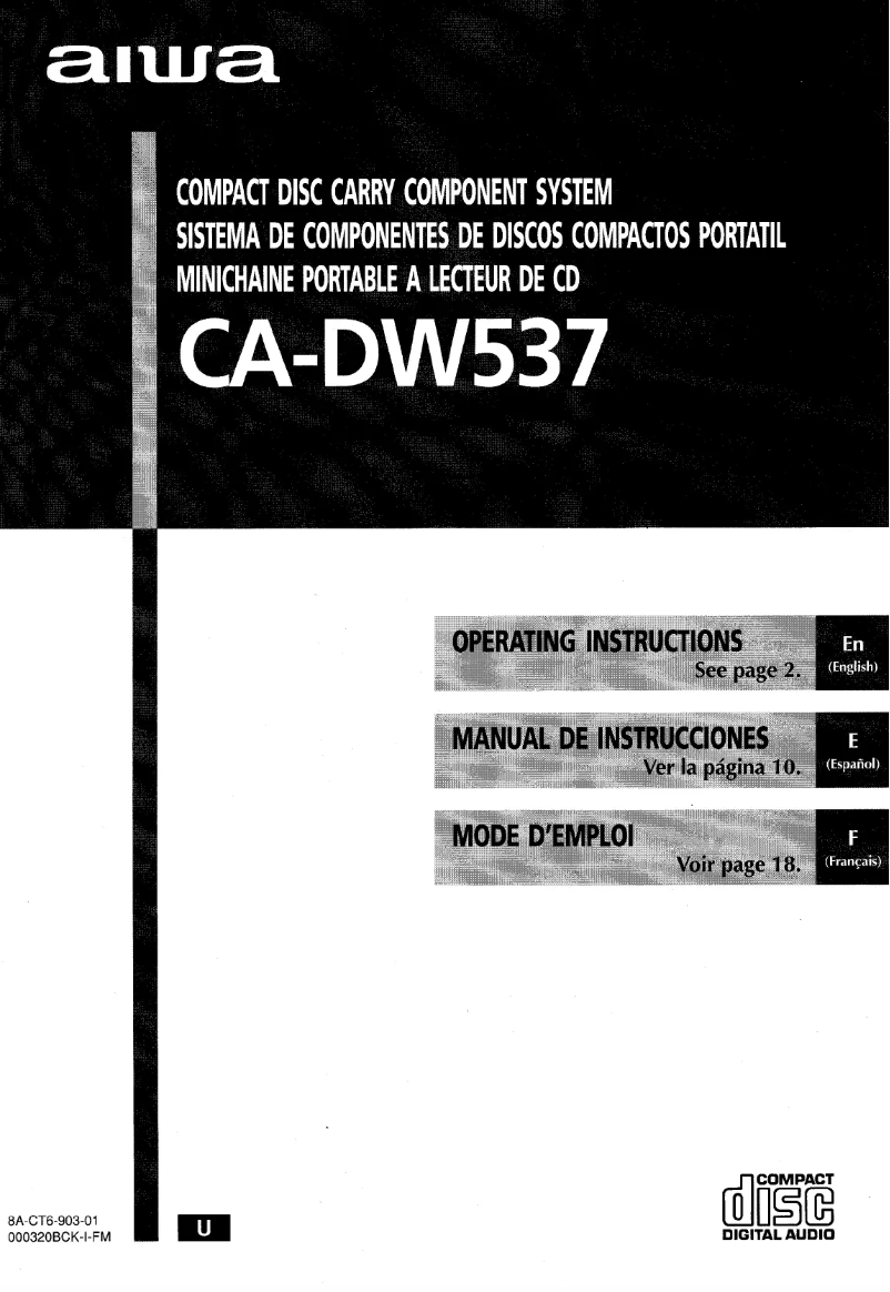 Página nº 1 - Manual de usuario Aiwa CA-DW537