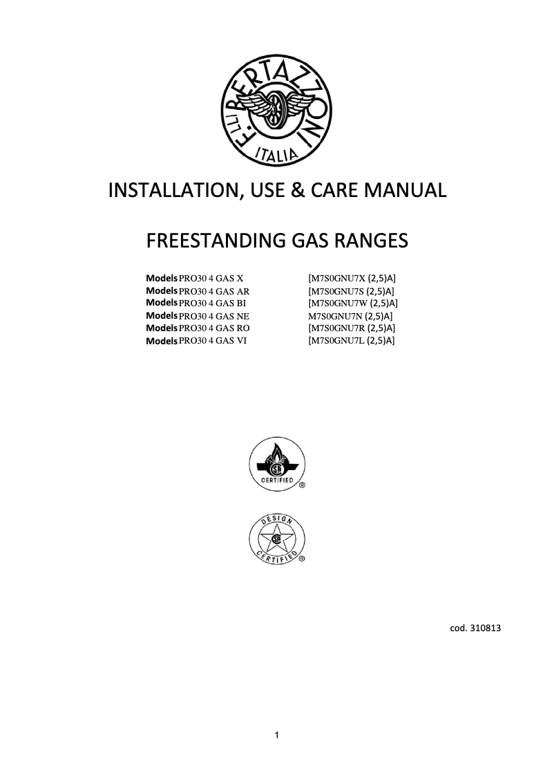 Imagen de la primera página del manual del dispositivo PRO30 4 GAS NE