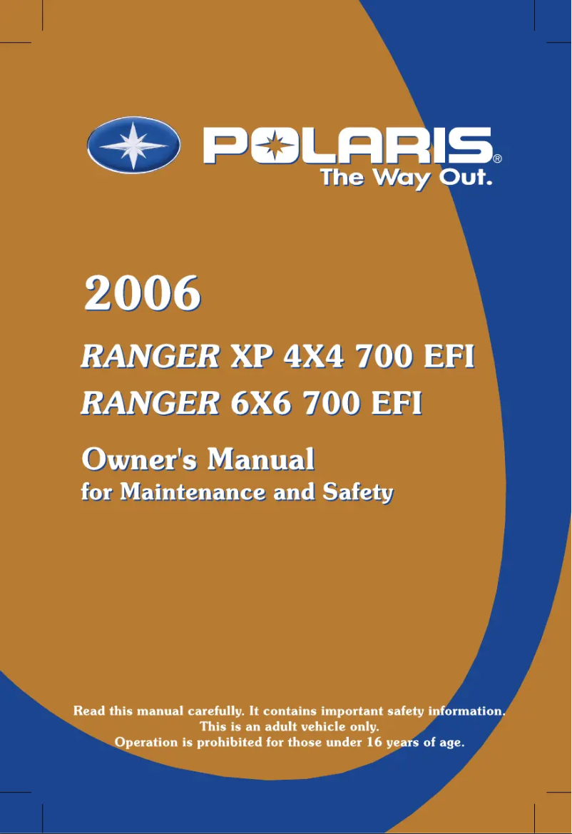 Imagen de la primera página del manual del dispositivo Ranger 6x6 700 EFI (2006)