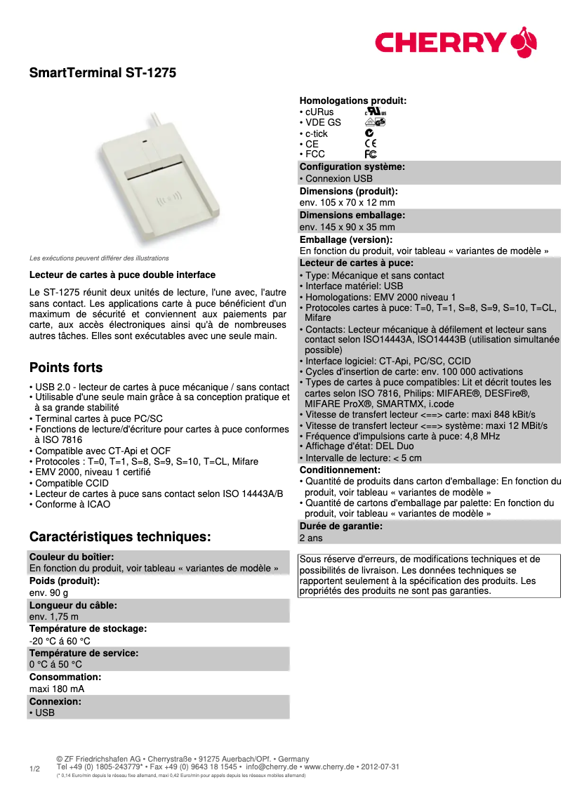 Imagen de la primera página del manual del dispositivo SmartTerminal ST-1275