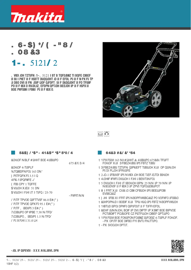 Página 1 del manual Ficha técnica Makita PLM5121N2