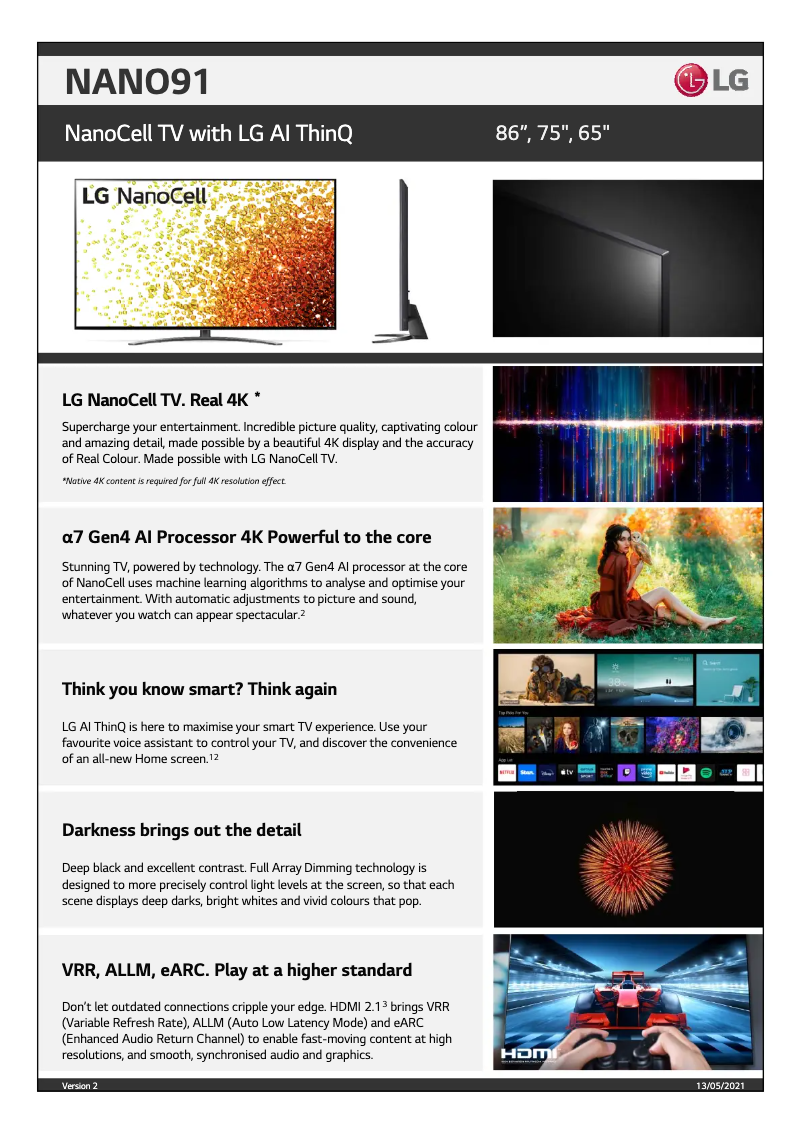 Imagen de la primera página del manual del dispositivo 65NANO91TPA