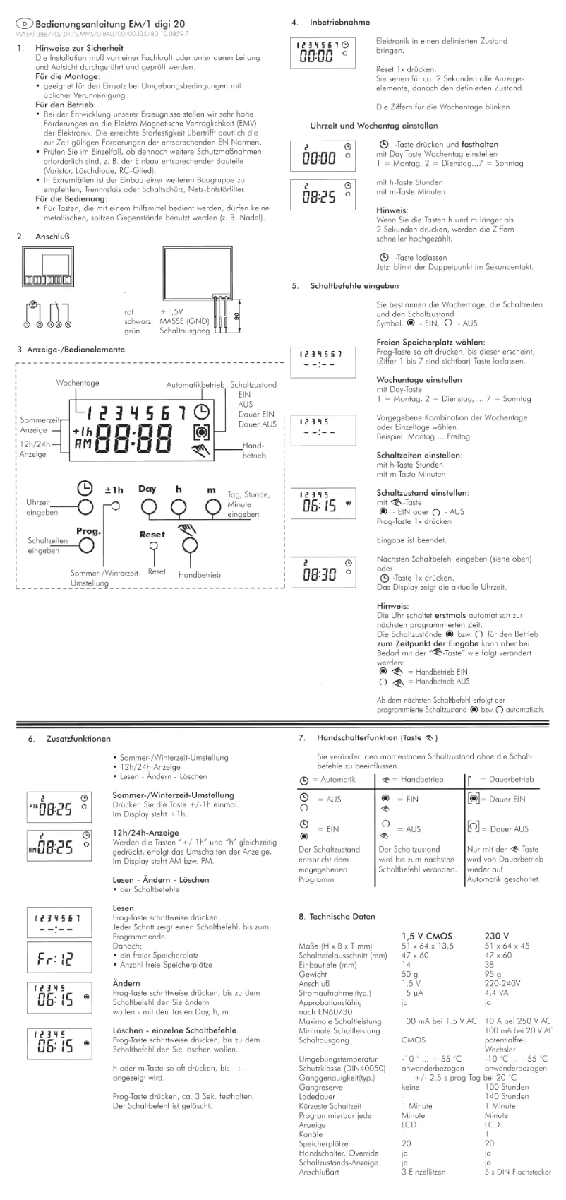Página 1 del manual Manual de usuario Grässlin EM-1 Digi20