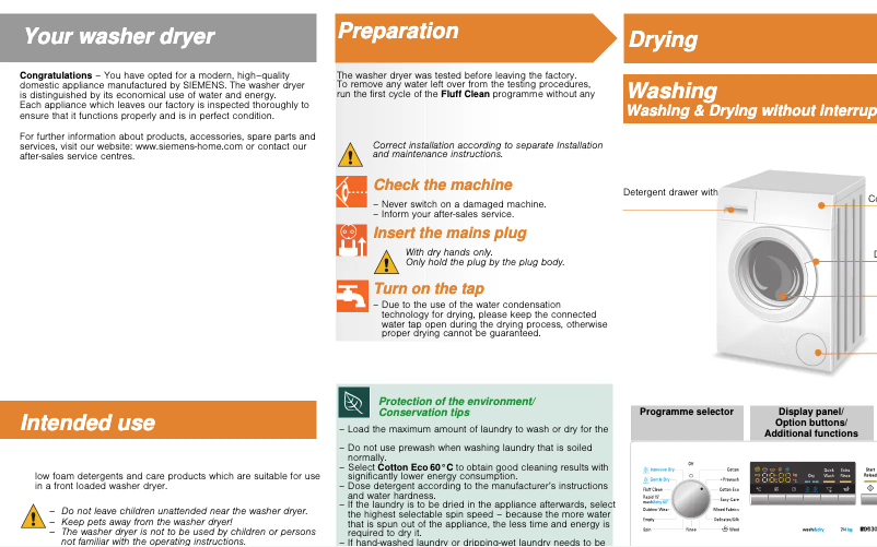 Página nº 1 - Manual de usuario Siemens WD14H320GB