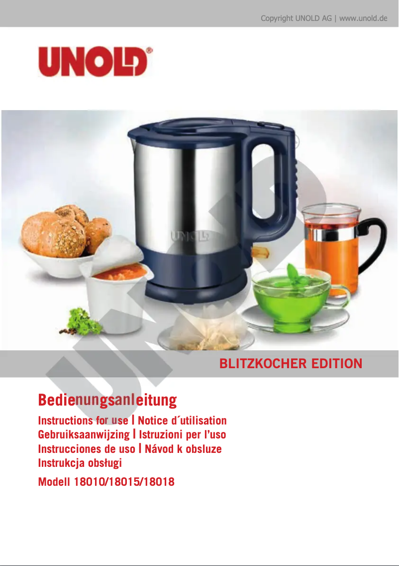 Página 1 del manual Manual de usuario Unold 18010