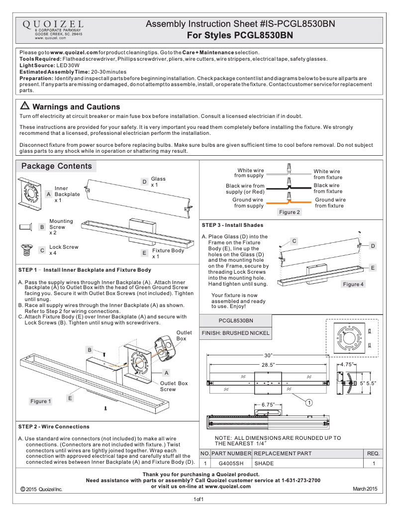 Imagen de la primera página del manual del dispositivo PCGL8530BN