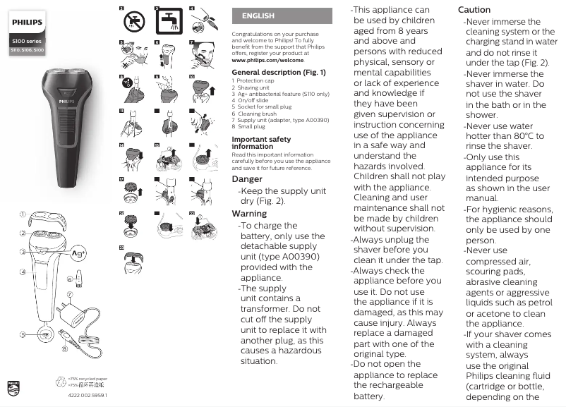 Página 1 del manual Manual de usuario Philips 100 Series S100