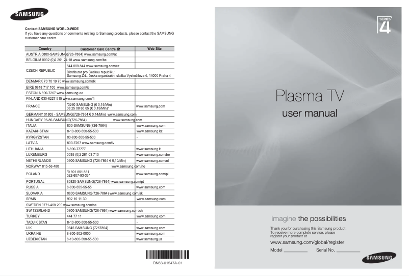 Página 1 del manual Manual de usuario Samsung PS42A467P1M