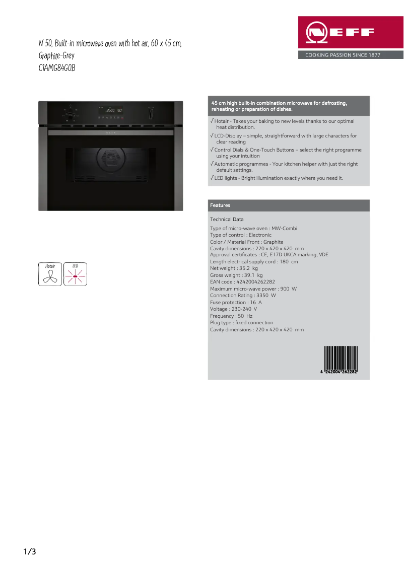 Imagen de la primera página del manual del dispositivo C1AMG84G0B