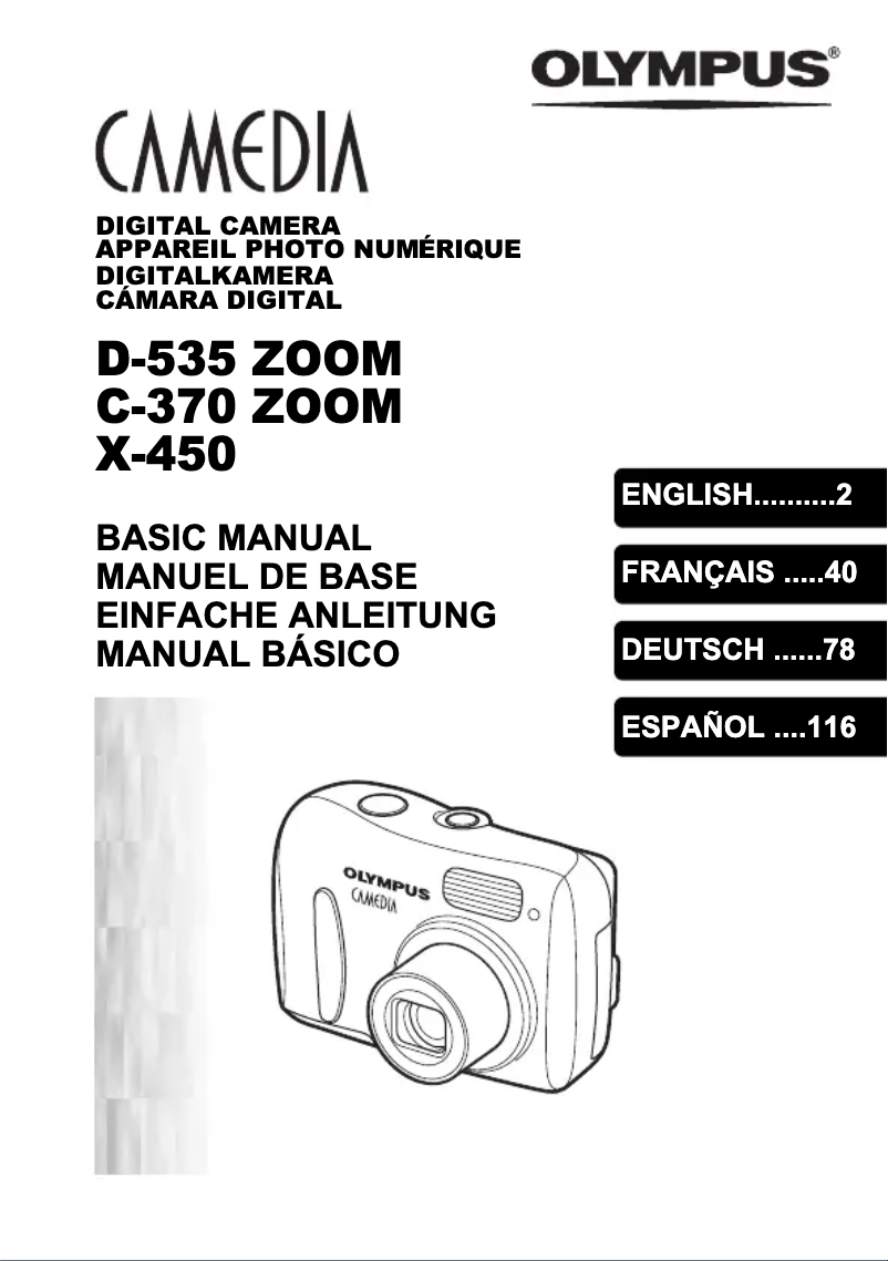 Imagen de la primera página del manual del dispositivo Camedia D-535 Zoom