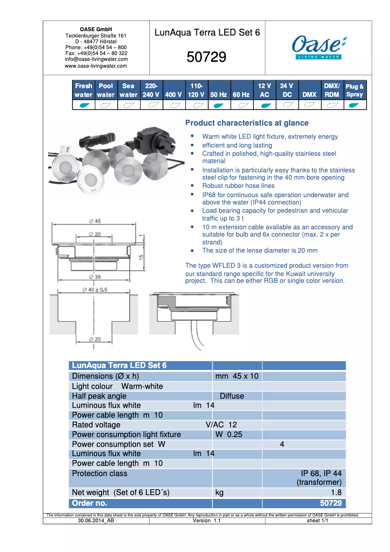 Imagen de la primera página del manual del dispositivo LunAqua Terra LED Set 6