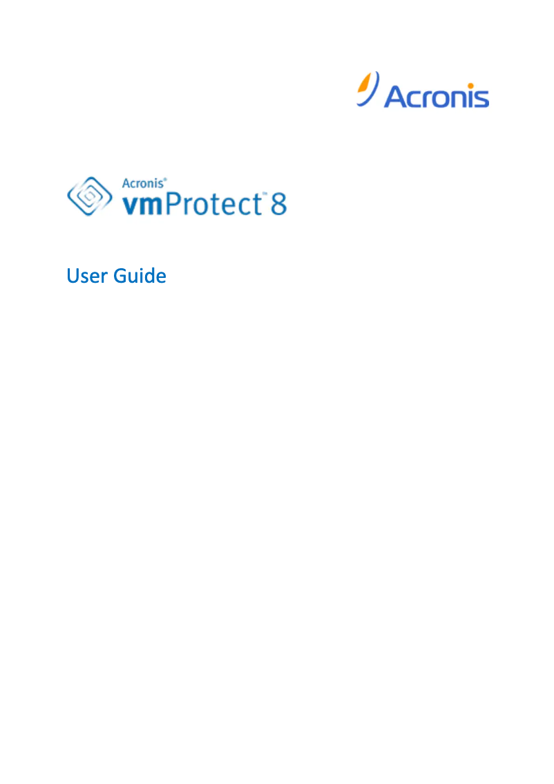 Página 1 del manual Manual de usuario Acronis vmProtect 8
