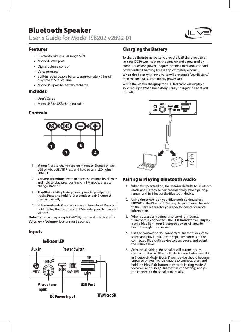 Página nº 1 - Manual de usuario iLive ISB202
