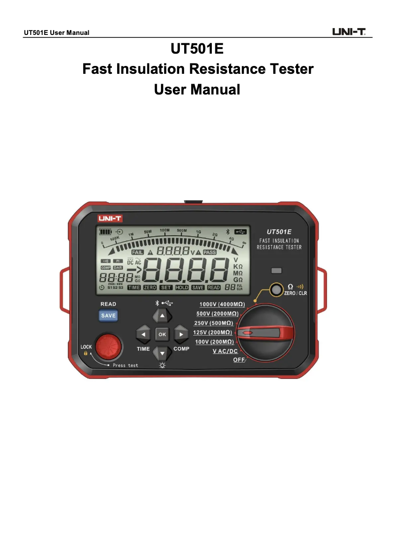 Imagen de la primera página del manual del dispositivo UT501E
