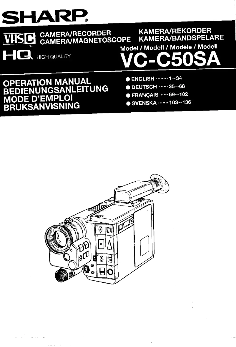 Imagen de la primera página del manual del dispositivo VC-C50SA