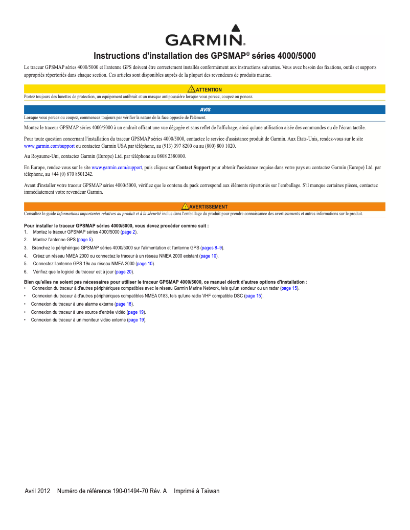 Imagen de la primera página del manual del dispositivo GPSMAP 4212