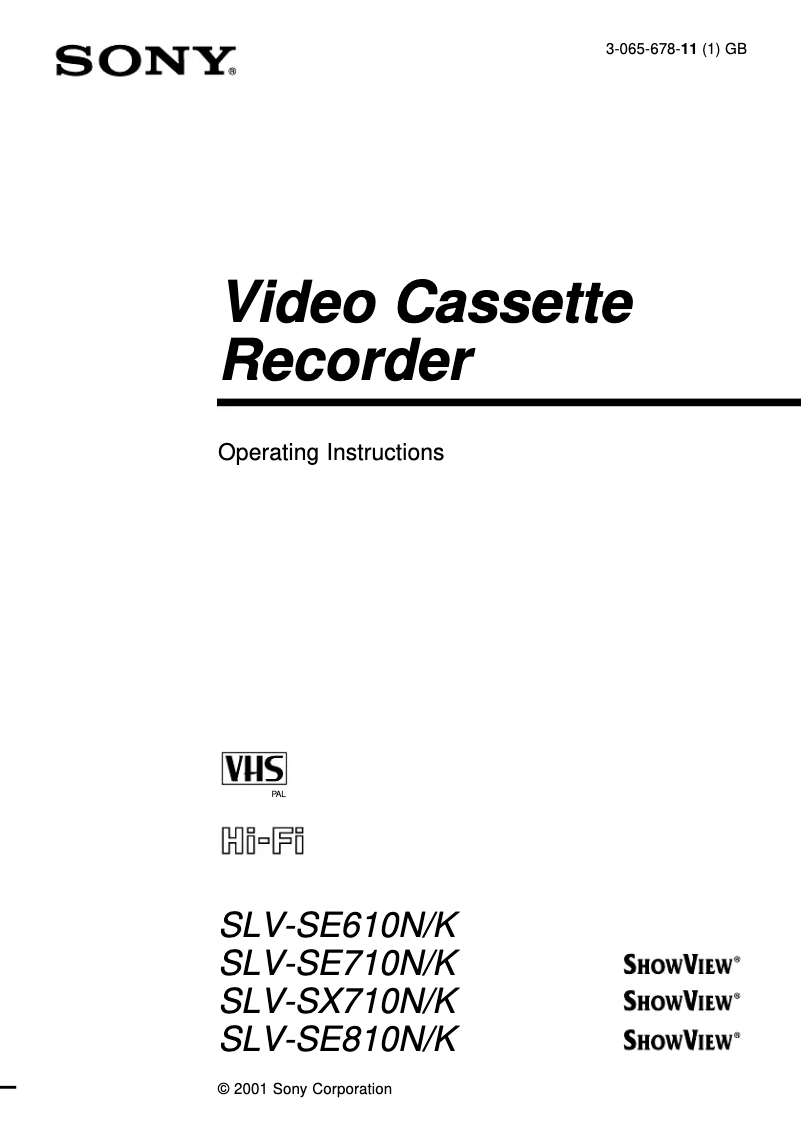 Página nº 1 - Manual de usuario Sony SLV-SE710K