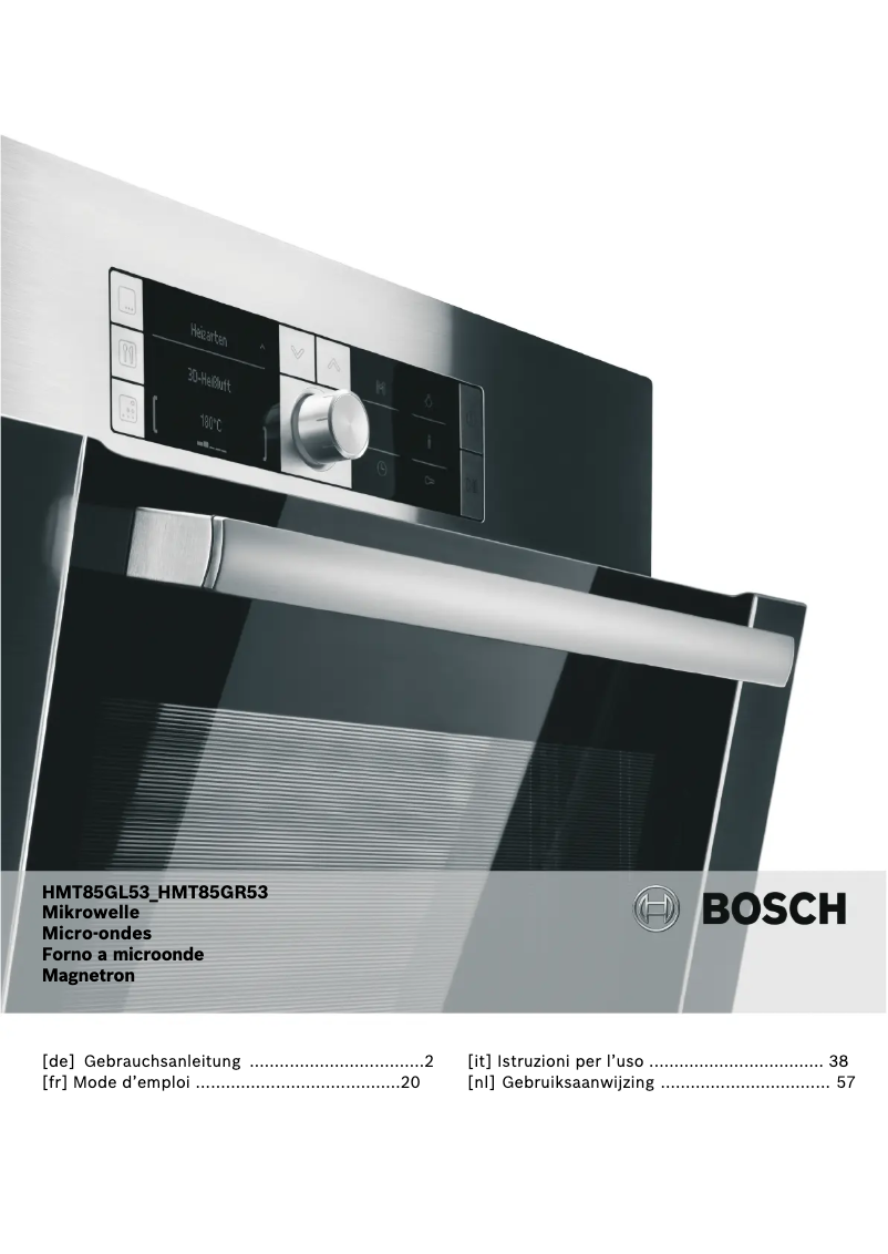 Página nº 1 - Manual de usuario Bosch HMT85GR53