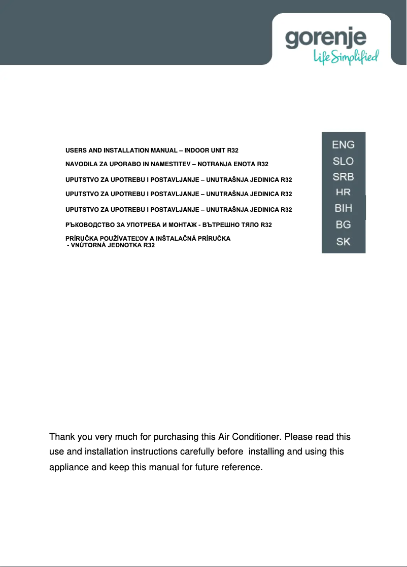 Página 1 del manual Guía de instalación Gorenje TITAN35OUT