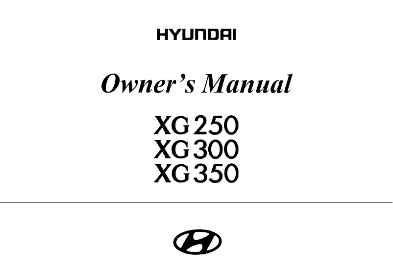 Página 1 del manual Manual de usuario Hyundai Grandeur (2003)