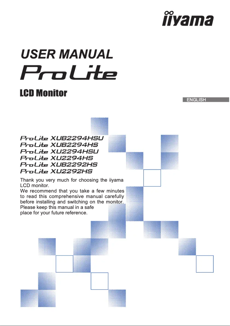 Página nº 1 - Manual de usuario Iiyama ProLite XU2292HS-B1