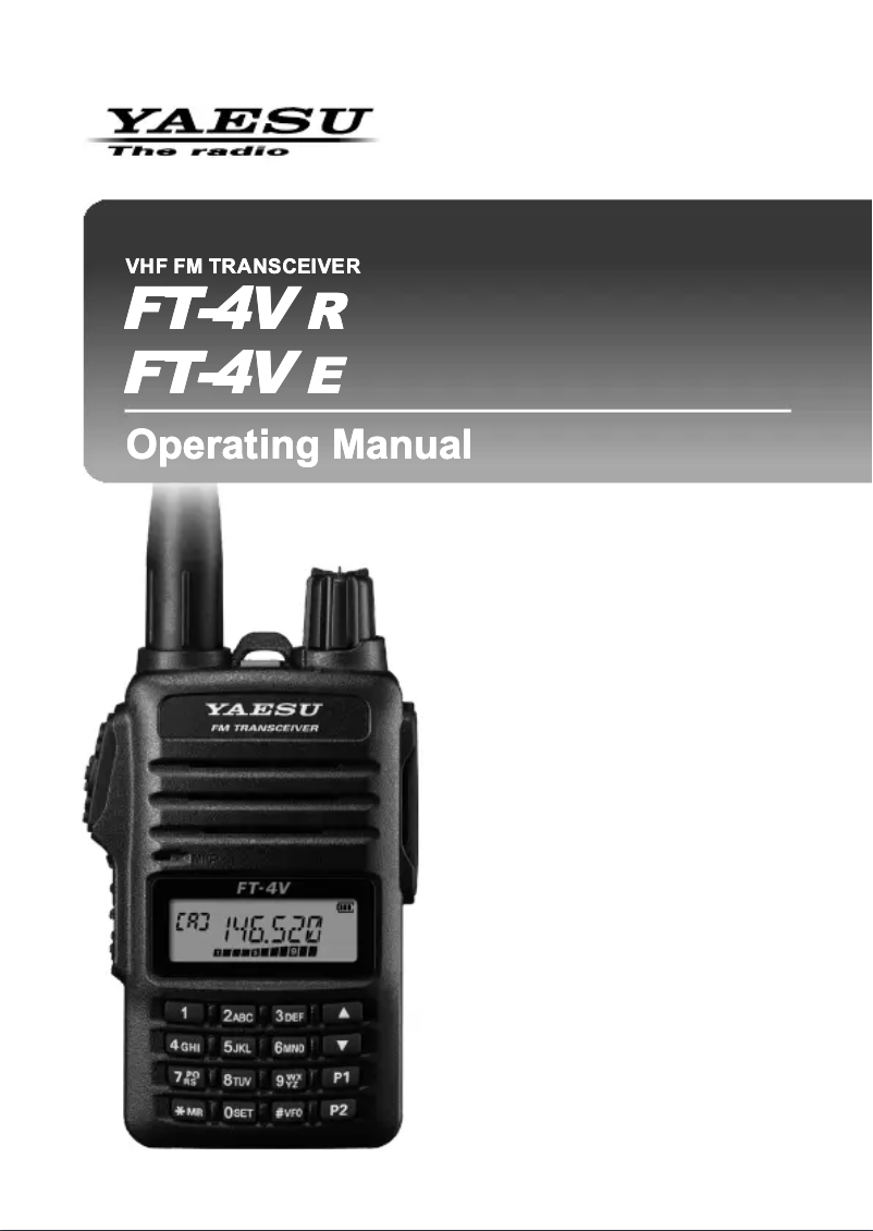 Imagen de la primera página del manual del dispositivo FT-4VR