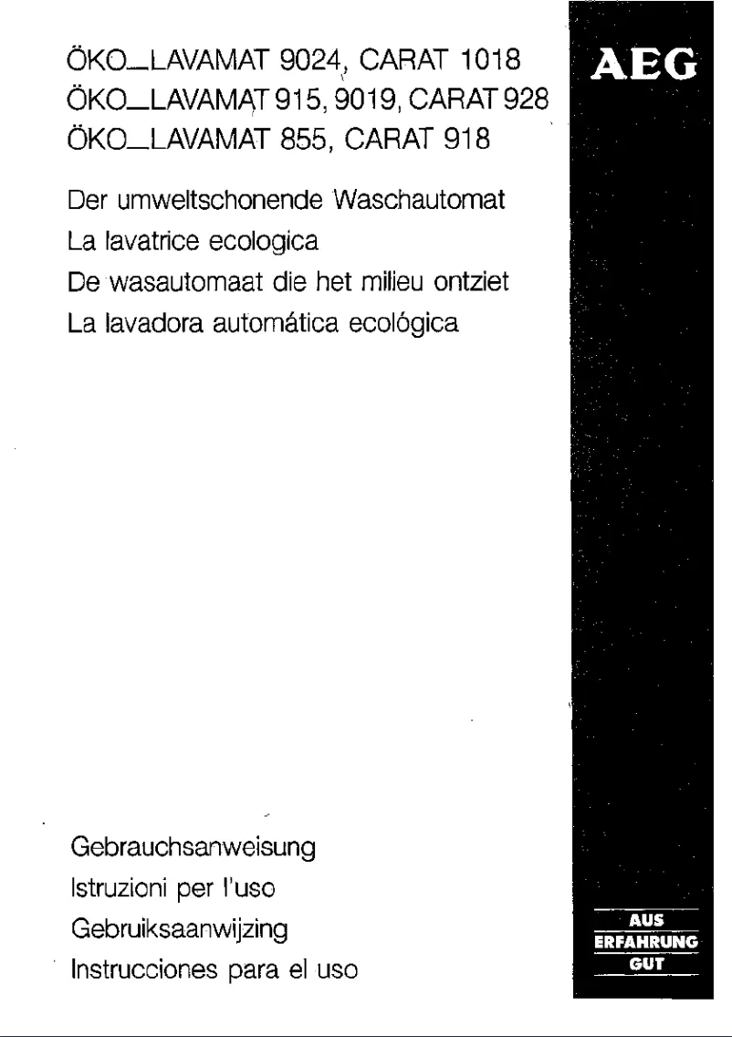 Imagen de la primera página del manual del dispositivo Lavamat 1018