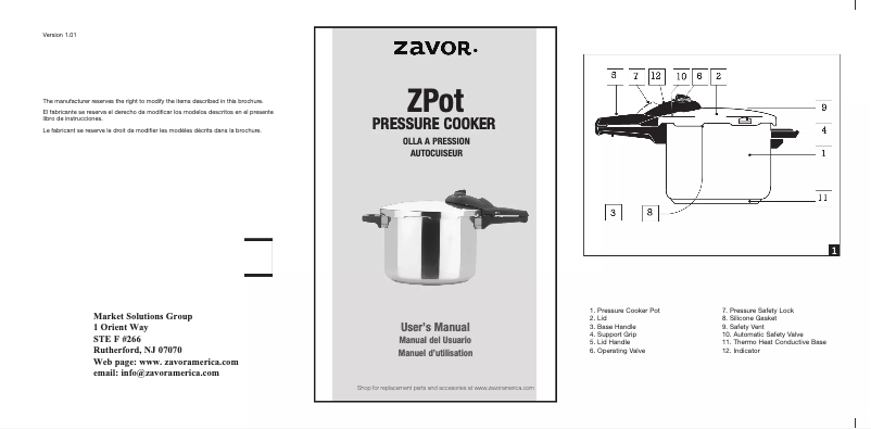 Página 1 del manual Manual de usuario Zavor ZPot ZCWSP01